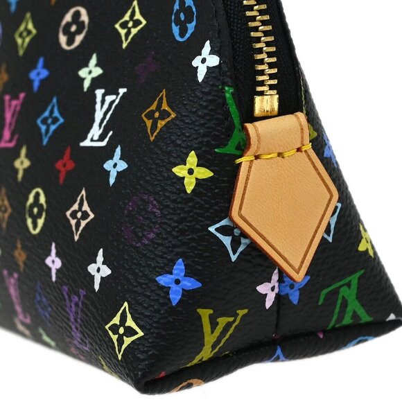 Louis Vuitton Black Monogram Multicolor Pochette Cosmetic M47355 CA4152 124956 - Picture 4 of 12